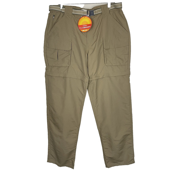 LL Bean Sunsmart Convertable Pants Men Large Tall Tan UPF 50 Outdoor Hiking NEW - Picture 1 of 12